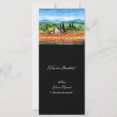 Invitation PRINTEMPS EN TOSCANE, rouge vif rose jaune bleu (Dos)
