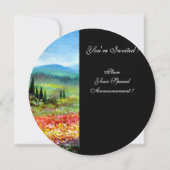 Invitation PRINTEMPS EN TOUSCANIE, rouge vif rose jaune bleu (Dos)