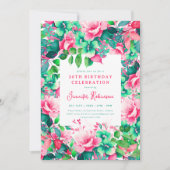 Invitation Printemps Eté Aquarelle Florale 30e Anniversaire (Devant)