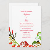 Invitation Printemps Été Automne Rouge Blanc coloré Boho Mari (Devant / Derrière)