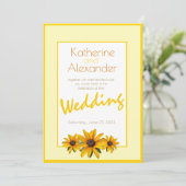 Invitation Printemps Été Décontracté Fleur Jaune Simple Maria (Debout devant)