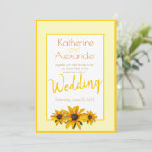 Invitation Printemps Été Décontracté Fleur Jaune Simple Maria (Debout devant)