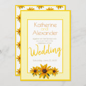 Invitation Printemps Été Décontracté Fleur Jaune Simple Maria (Devant / Derrière)