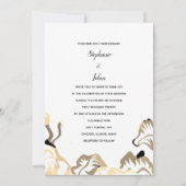 Invitation Printemps Été Feuilles Boho Boho Minimal Mariage (Devant)