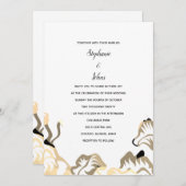 Invitation Printemps Été Feuilles Boho Boho Minimal Mariage (Devant / Derrière)