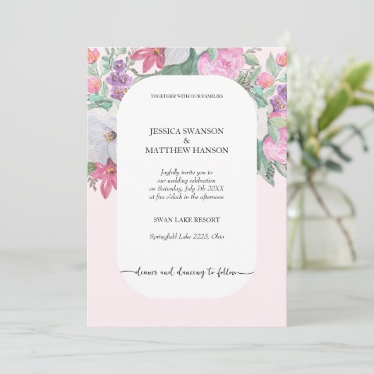 Invitation Printemps été Floral Boho Garden (Debout devant)