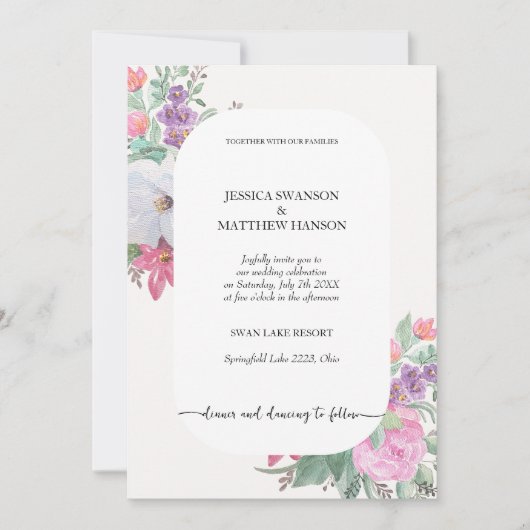 Invitation Printemps été Floral Boho Garden (Devant)