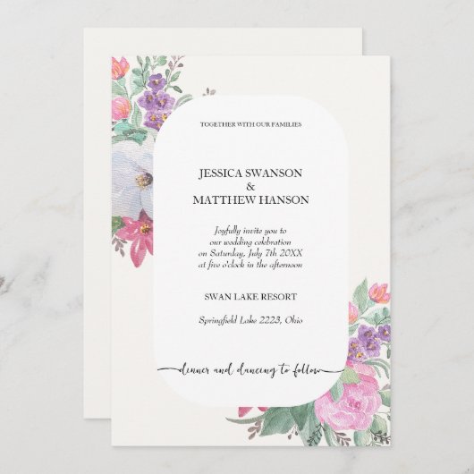 Invitation Printemps été Floral Boho Garden (Devant / Derrière)