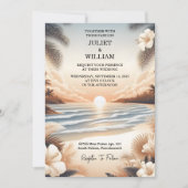 Invitation Printemps Eté Plage Océan Destination Mariage (Devant)
