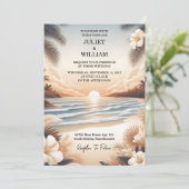 Invitation Printemps Eté Plage Océan Destination Mariage (Debout devant)