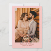 Invitation Printemps Été Vibrant rose vif Mariage photo (Dos)