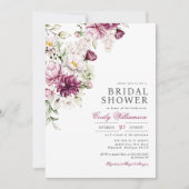 Invitation Printemps Été Vin Rose Blush Fête des mariées Flor (Devant)