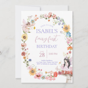 Invitation Printemps Fée Florale Premier anniversaire