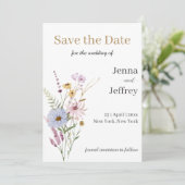 Invitation Printemps Fleur Boho Mariage Enregistrer La Date (Debout devant)