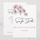 Invitation Printemps Fleur De Cerisier Le Mariage De L'Invita (Devant / Derrière)