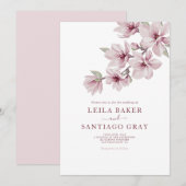 Invitation Printemps Fleur De Cerisier Le Mariage De L'Invita (Devant / Derrière)