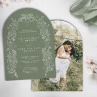 Printemps Fleur de lis mariage sauge vert blanc