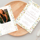 Invitation Printemps Fleur sauvage Boho Photo University Grad
