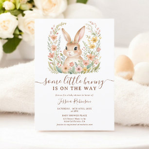 Invitation Printemps Fleur sauvage mignon Bunny Baby shower d