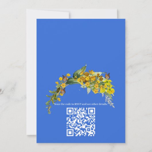 Invitation Printemps fleurs Butercup dans les nuages (Dos)