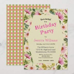 Invitation Printemps Floral Anniversaire