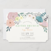 Invitation Printemps Floral Pâques Brunch et chasse aux oeufs (Devant)