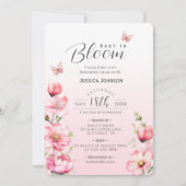 Invitation Printemps Floral rose bébé dans le Baby shower Fil (Devant)