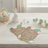 Invitation Printemps Floral Rustique Kraft Brunch de Pâques