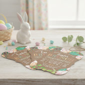 Invitation Printemps Floral Rustique Kraft Brunch de Pâques