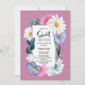 Invitation Printemps Floral Sweet 16 Anniversaire fête (Devant)