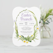 Invitation Printemps Floral Wreath Brunch de Pâques ou fête (Debout devant)