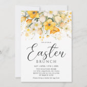 Invitation Printemps Jaune moderne Brunch de Pâques (Devant)