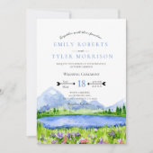 Invitation Printemps Lakeside Mountain Meadow Wedding Invite  (Devant)