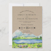 Invitation Printemps Lakeside Mountain Meadow Wedding Invite (Devant)