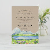 Invitation Printemps Lakeside Mountain Meadow Wedding Invite  (Debout devant)
