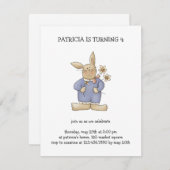 Invitation Printemps · Lapin de Pâques avec des fleurs (Devant / Derrière)