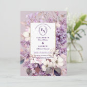 Invitation Printemps Lilac Fleur Romantique Floral Célébratio (Debout devant)