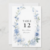 Invitation Printemps Moderne Été Floral Bleu Blanc Mariage (Devant)