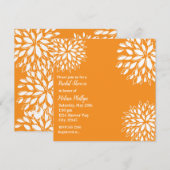 Invitation Printemps Moderne Orange et Blanc Fleurs Mariage (Devant / Derrière)