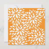 Invitation Printemps Moderne Orange et Blanc Fleurs Mariage (Dos)