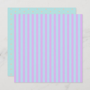 Invitation Printemps Pastel Rainbow Stripes & Pois