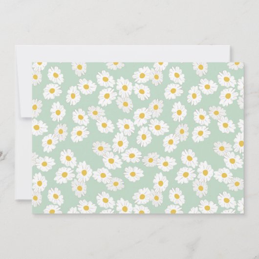 Invitation Printemps Pastel Sage Green Daisées Brunch Bubbly (Dos)