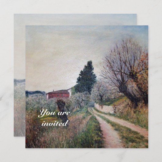 Invitation PRINTEMPS PRÉCOCE À VERNALESE / Paysage de Toscane (Devant / Derrière)