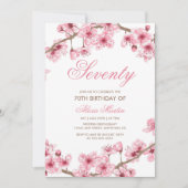 Invitation Printemps rose cerisier fleurs Fleur anniversaire (Devant)
