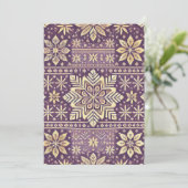 Invitation Printemps scandinave violet et or (Debout devant)