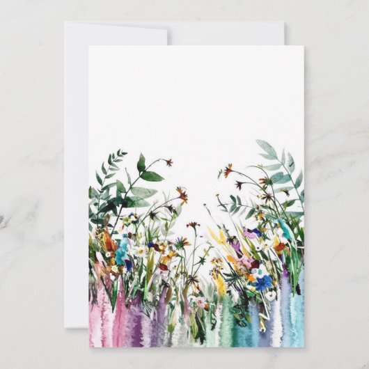 Invitation Printemps Script Fleur sauvage 40e anniversaire (Dos)