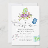 Invitation Printemps Voyageant De Mlle À Mme Fête des mariées (Devant)