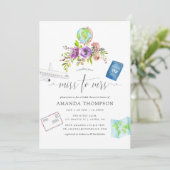 Invitation Printemps Voyageant De Mlle À Mme Fête des mariées (Debout devant)