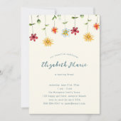 Invitation Printemps Whimsical Fleur sauvage Jaune fille Anni (Devant)