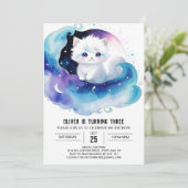 Invitation Printemps Whimsical Kitty (Debout devant)